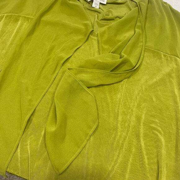Coldwater Creek 3X Womens Green Short Sleeve Tie-Front Blouse Liquid Knit - Picture 6 of 9